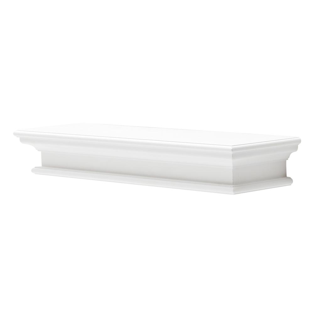 Halifax Classic White Floating Wall Shelf, Long. Picture 2