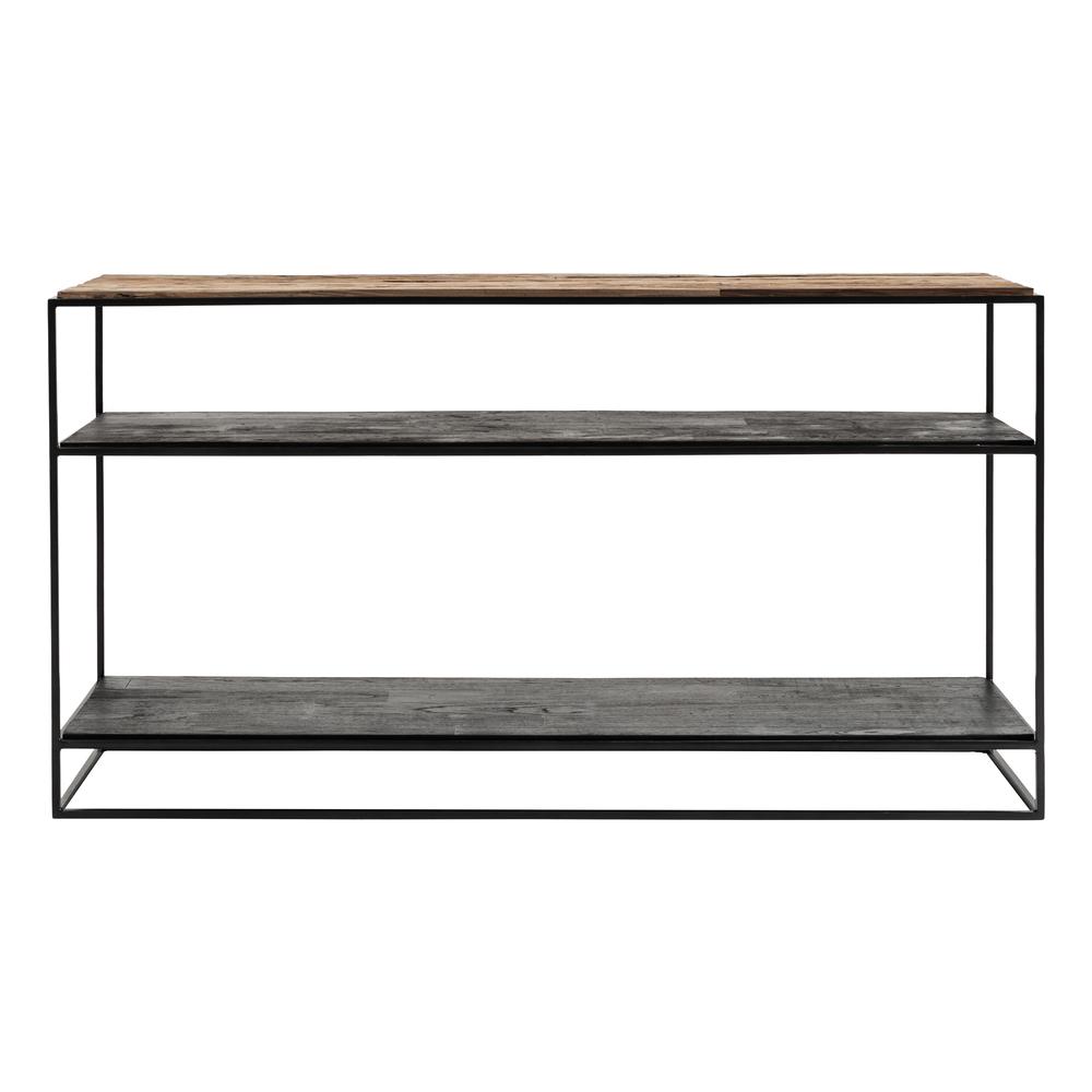 Rustika Rustic Boat Wood & Nordic Black Console Table. Picture 2