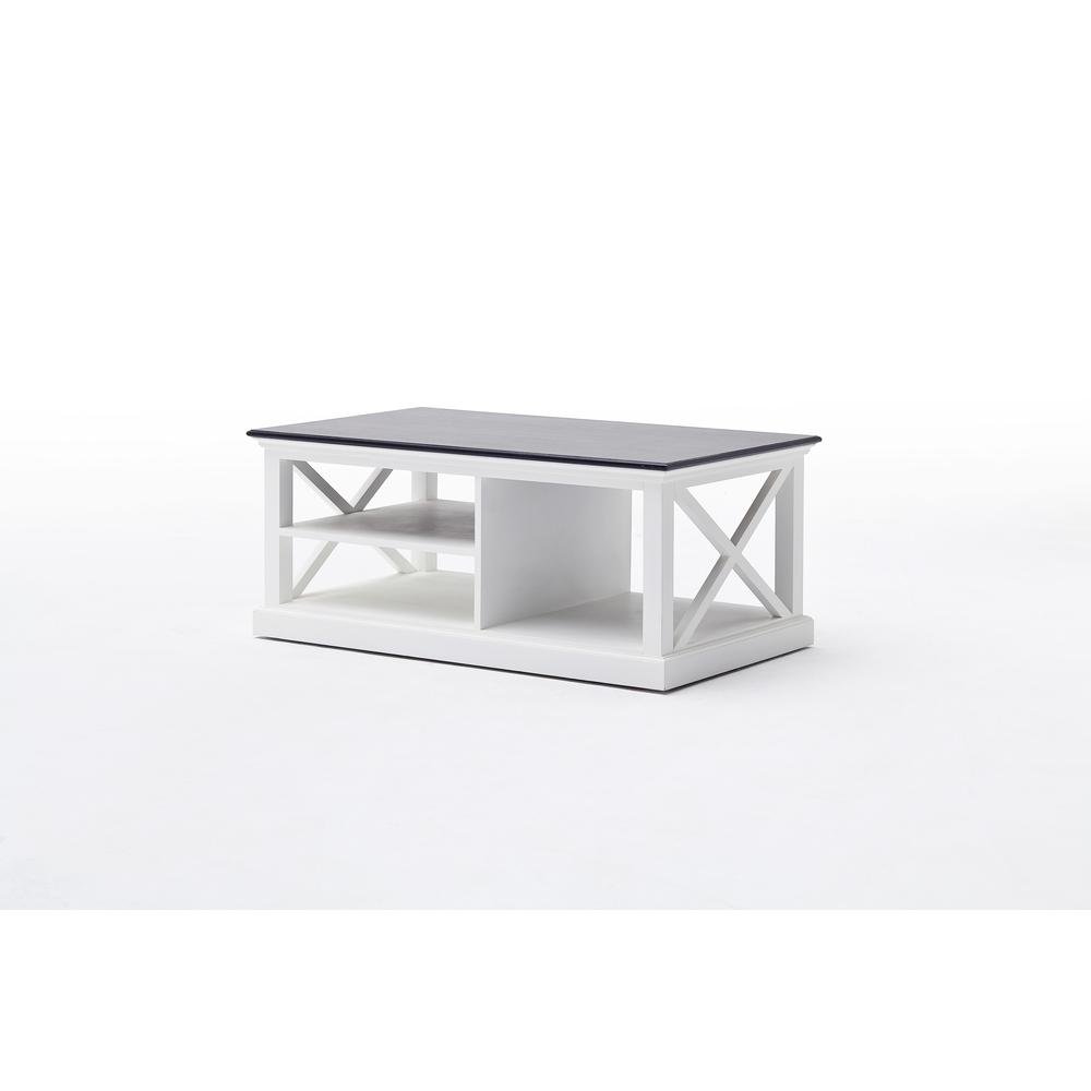 Halifax Contrast Classic White & Black Coffee Table. Picture 10