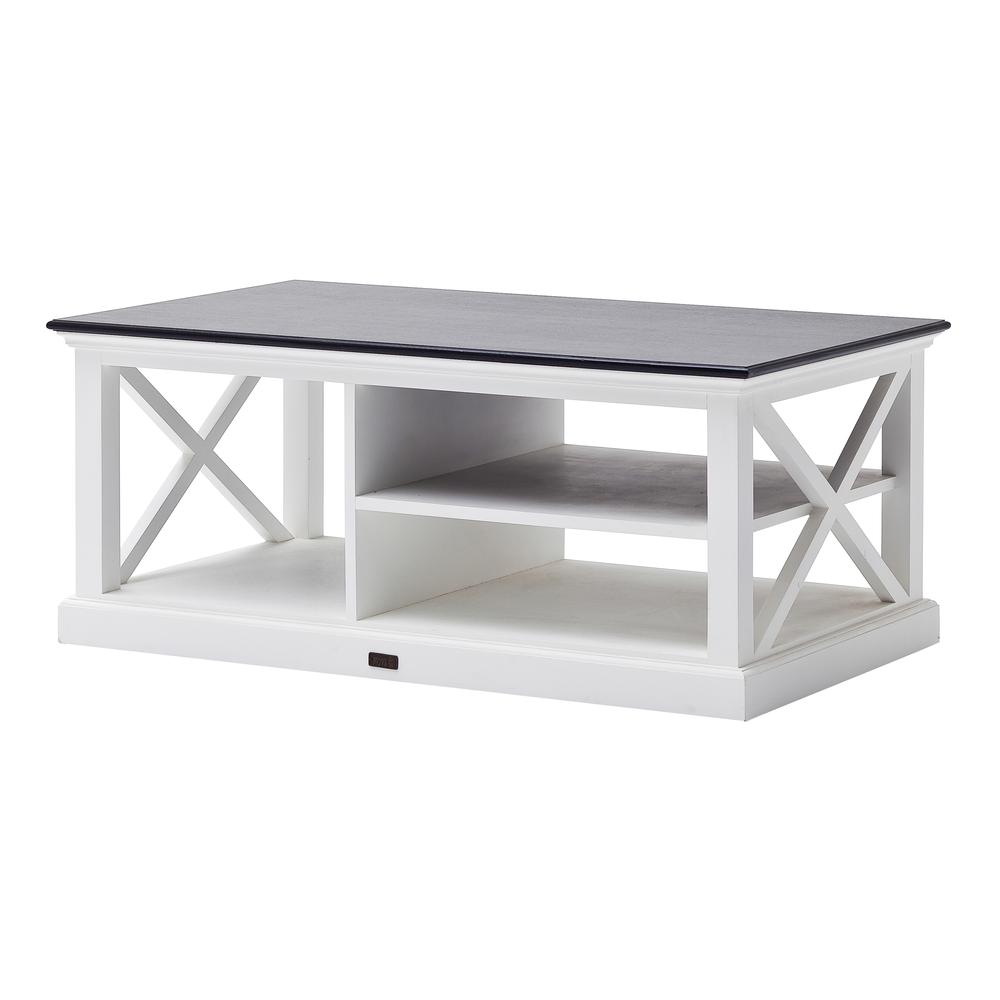 Halifax Contrast Classic White & Black Coffee Table. Picture 3