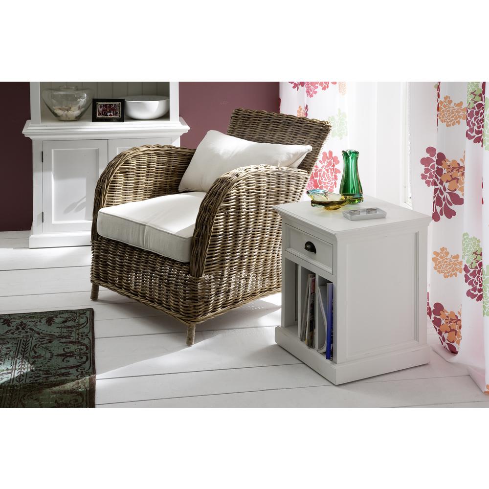 Halifax Classic White Bedside Table with Dividers. Picture 7