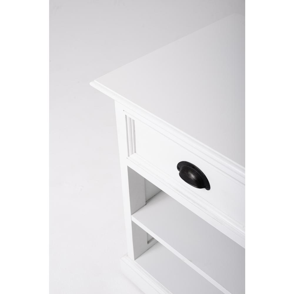 Halifax Classic White Bedside Table with Shelves. Picture 6