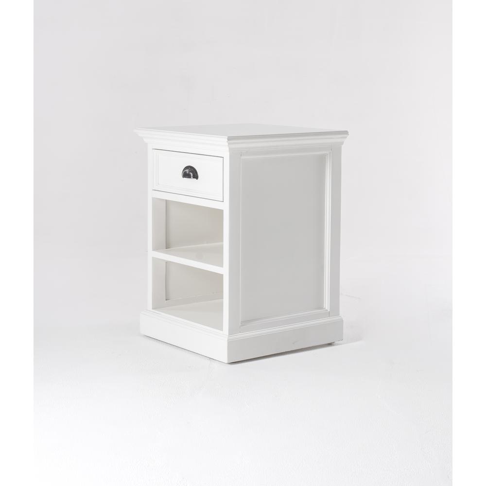 Halifax Classic White Bedside Table with Shelves. Picture 16