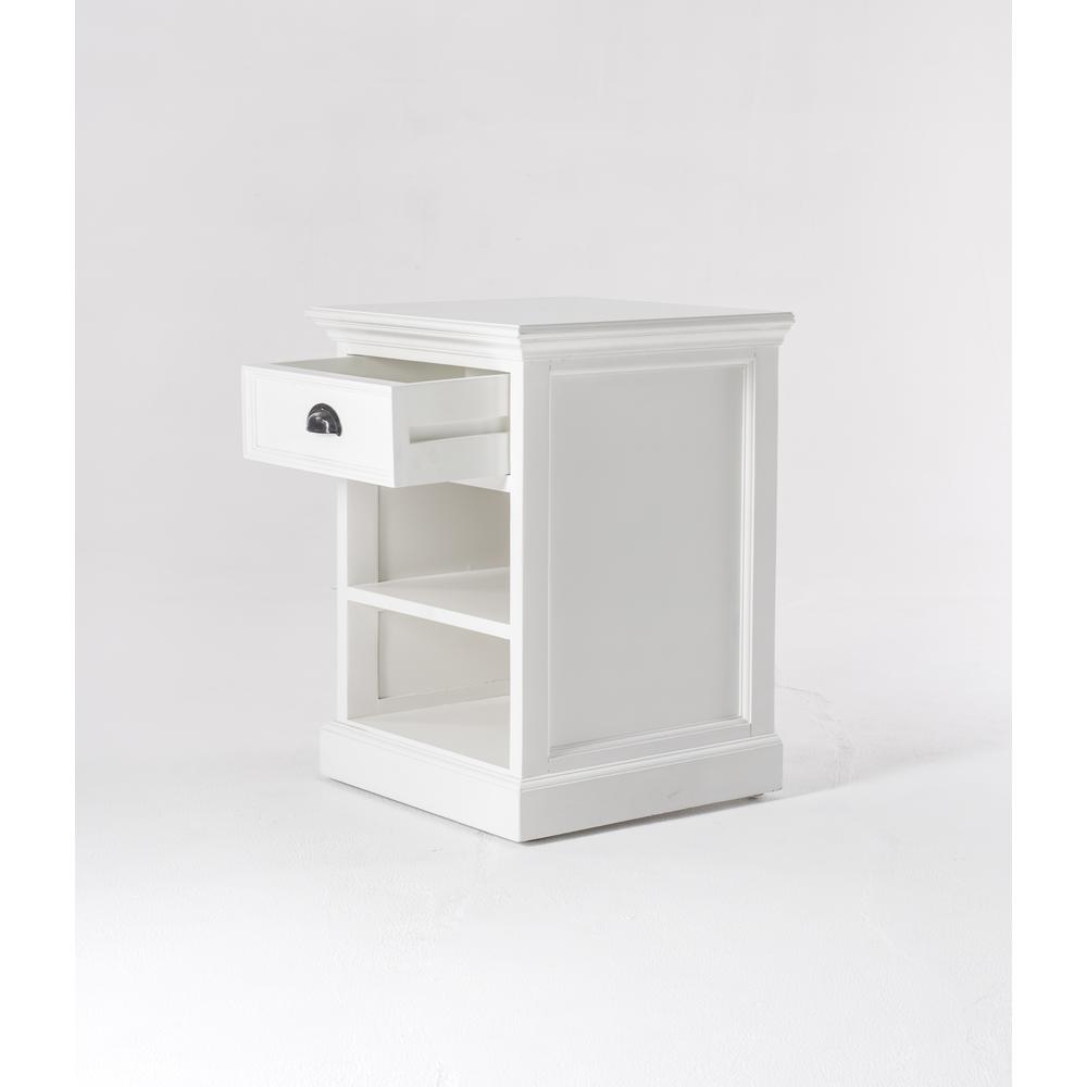 Halifax Classic White Bedside Table with Shelves. Picture 17