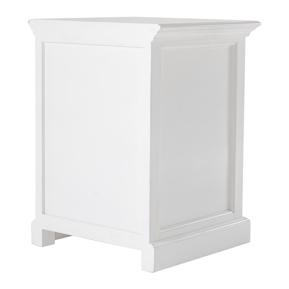 Halifax Classic White Bedside Table with Shelves. Picture 3