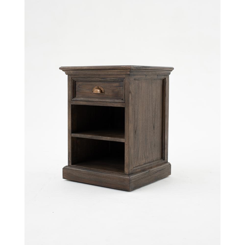 Halifax Mindi Black Wash Bedside Table with Shelves. Picture 11