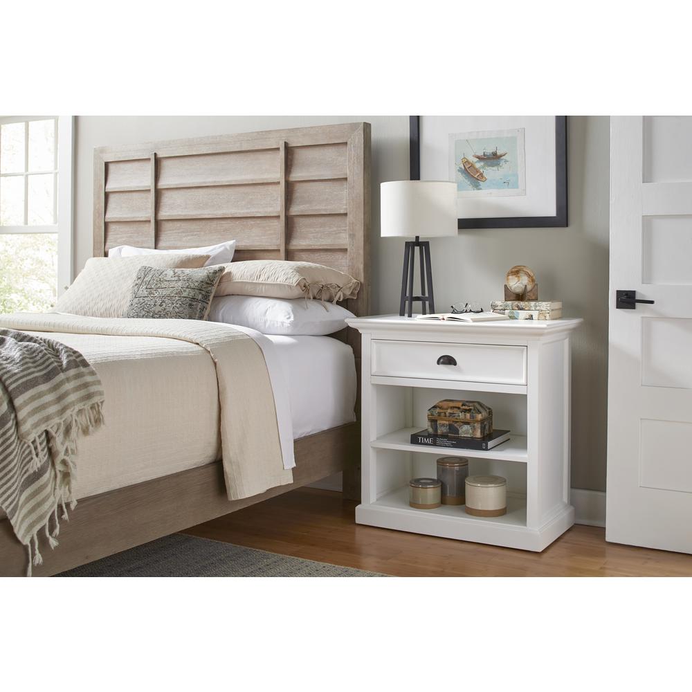 Halifax Grand Classic White Bedside Table with Shelves. Picture 6