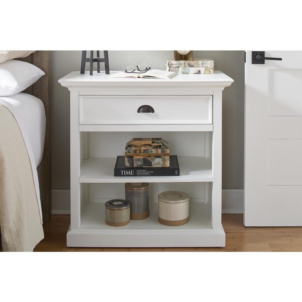 Halifax Grand Classic White Bedside Table with Shelves. Picture 7