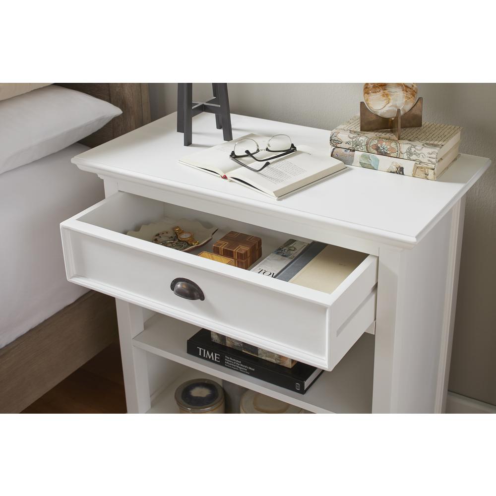 Halifax Grand Classic White Bedside Table with Shelves. Picture 9