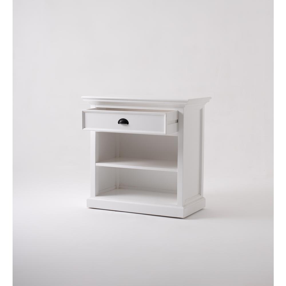 Halifax Grand Classic White Bedside Table with Shelves. Picture 14