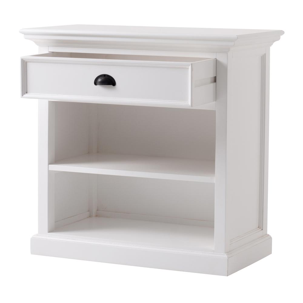 Halifax Grand Classic White Bedside Table with Shelves. Picture 3