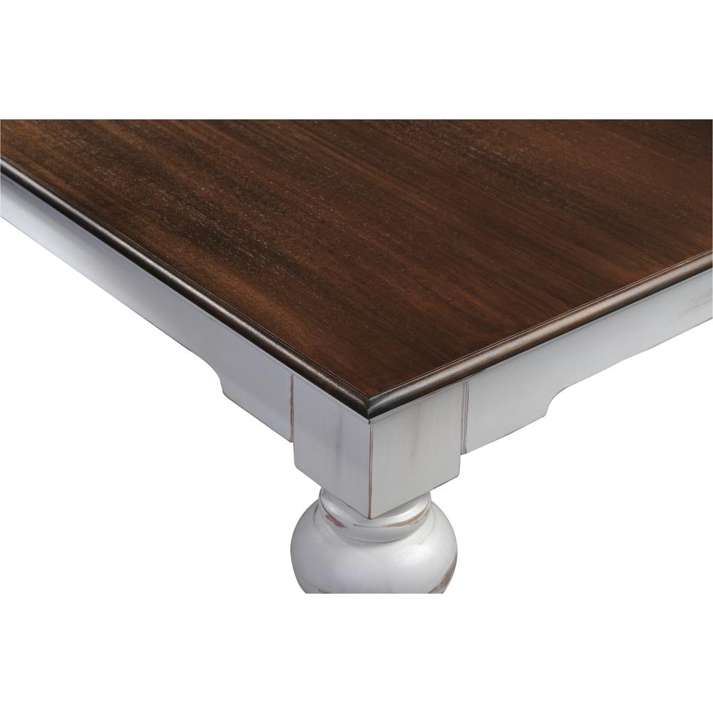 Provence Accent White Distress & Deep Brown Square Coffee Table. Picture 5