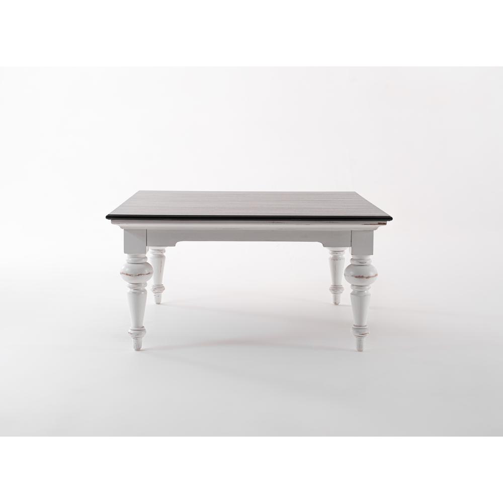 Provence Accent White Distress & Deep Brown Square Coffee Table. Picture 13