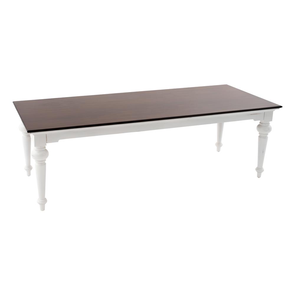 Provence Accent White Distress & Deep Brown Dining Table 240. Picture 2