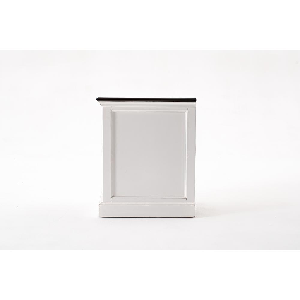 Halifax Accent White Distress & Deep Brown Bedside Table with Shelves. Picture 15
