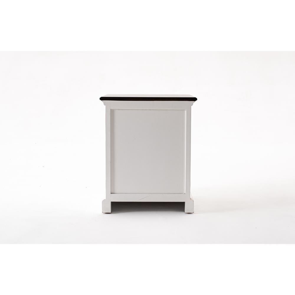 Halifax Accent White Distress & Deep Brown Bedside Table with Shelves. Picture 16