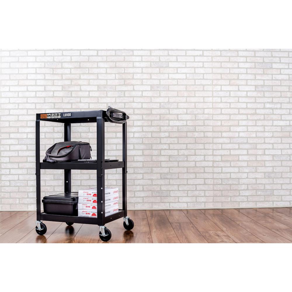 Adjustable-Height Steel Utility Cart - Black. Picture 7