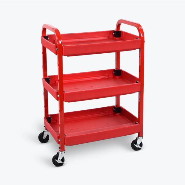 Adjustable red utility cart. Picture 3