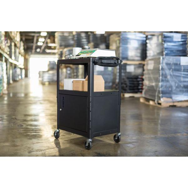 Black 42" Adj Height Cart w/ Cabinet. Picture 3
