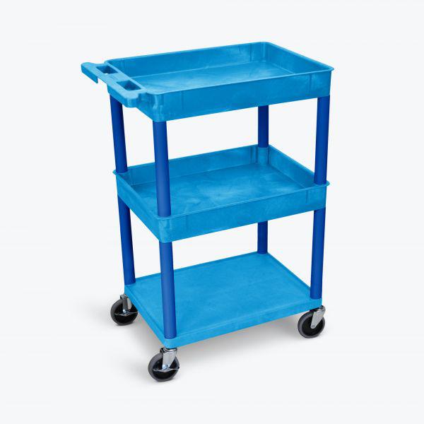 Luxor 3 Shelf Blue Tub Cart With. Picture 1