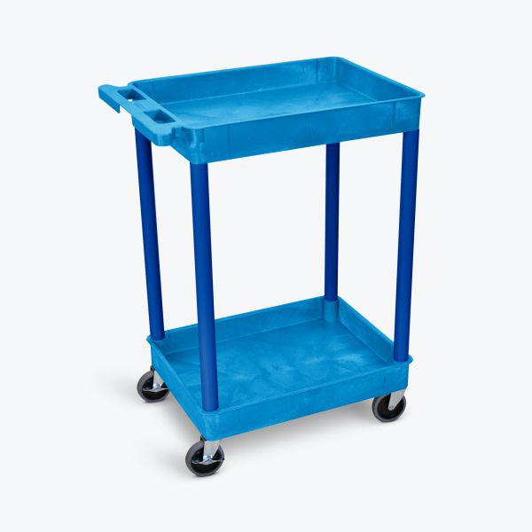 Blue 2 Shelf Tub Cart. Picture 1