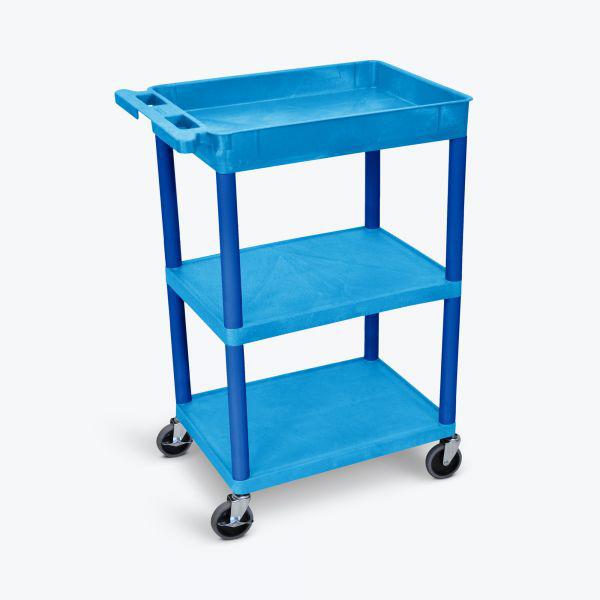 Luxor 3-Shelf Blue Tub Cart With. Picture 1