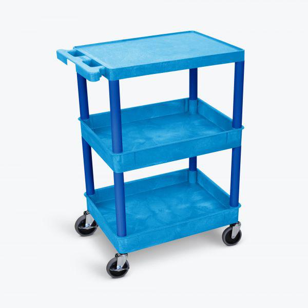 3 Shelf Blue Tub Cart With. Picture 1