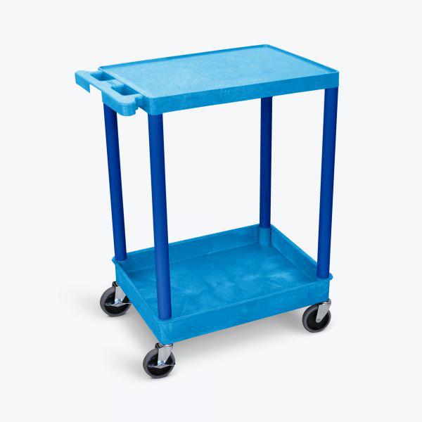 2 Shelf Blue Tub Cart With. Picture 1