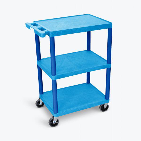 Blue/Blue 3 Shelf Cart. Picture 1