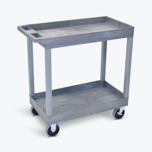 High Capacity 2 Tub ShelvesCart in Gray. Picture 1