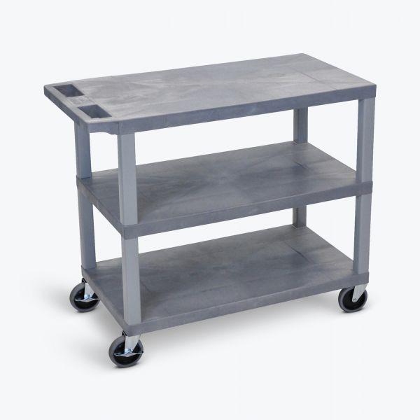 Gray EC222-G 18x32 Cart 3 Flat Shelves. Picture 1