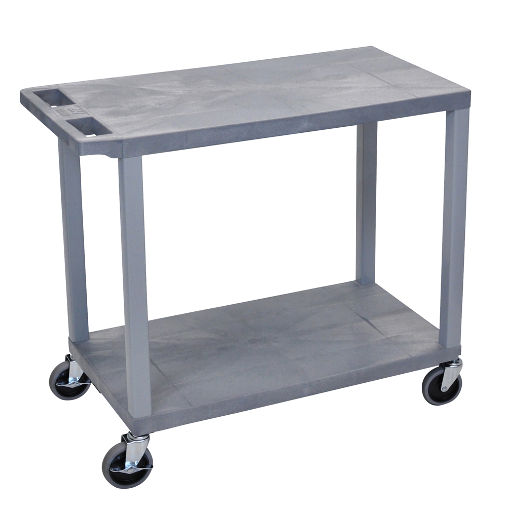 Gray EC22-G 18x32 Cart with 2 Flat Shelves. Picture 1