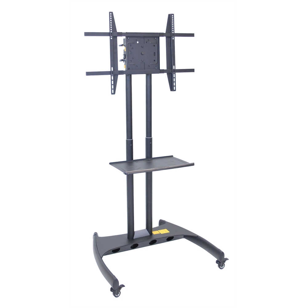 Adjustable Height Flat Panel Cart W/ Accessory Shelf and 90 Degree Rotating Mount. The main picture.