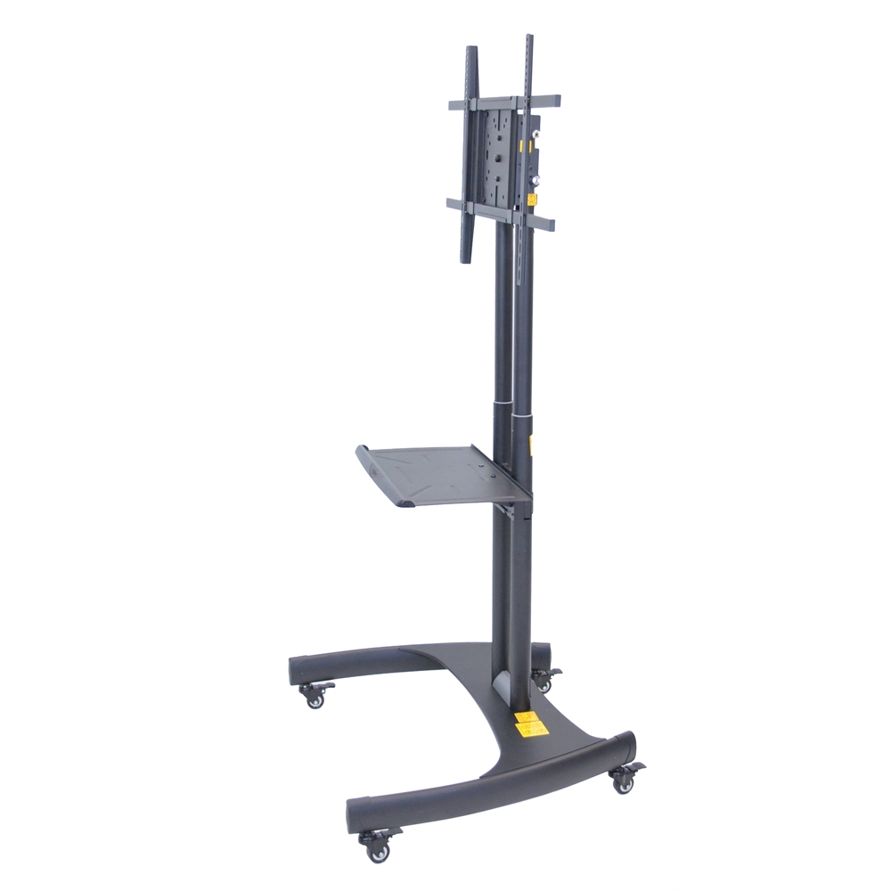 Adjustable Height Flat Panel Cart W/ Accessory Shelf and 90 Degree Rotating Mount. Picture 2