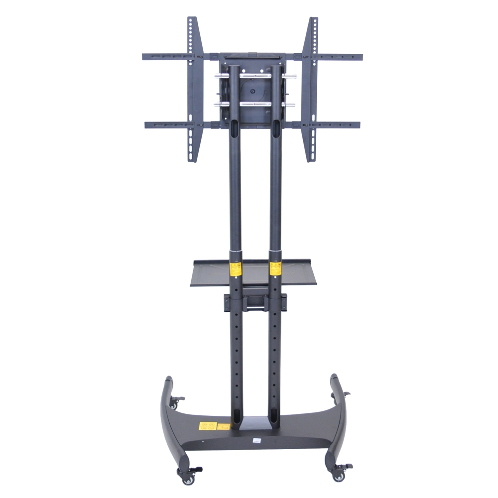 Adjustable Height Flat Panel Cart W/ Accessory Shelf and 90 Degree Rotating Mount. Picture 3