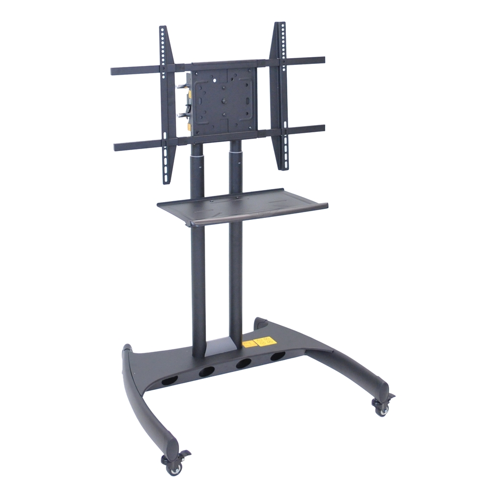 Adjustable Height Flat Panel Cart W/ Accessory Shelf and 90 Degree Rotating Mount. Picture 4