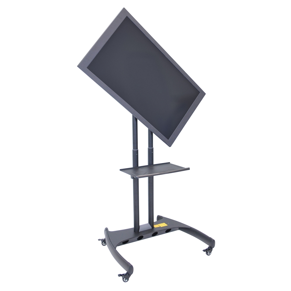 Adjustable Height Flat Panel Cart W/ Accessory Shelf and 90 Degree Rotating Mount. Picture 6
