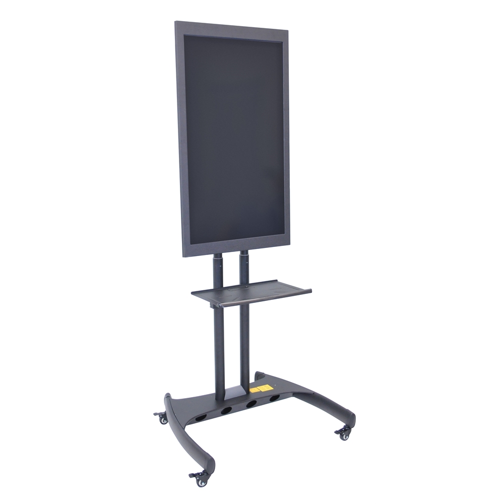 Adjustable Height Flat Panel Cart W/ Accessory Shelf and 90 Degree Rotating Mount. Picture 7