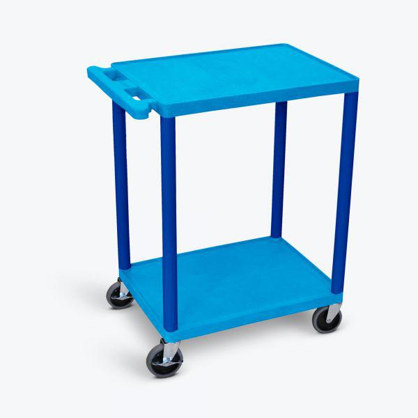 2 Shelf Utility Cart Blue. Picture 1