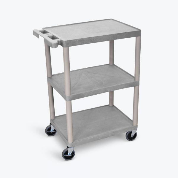 3 Shelf Utility Cart Gray. Picture 1