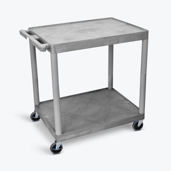 2 Shelf Utility Cart Gray. Picture 1