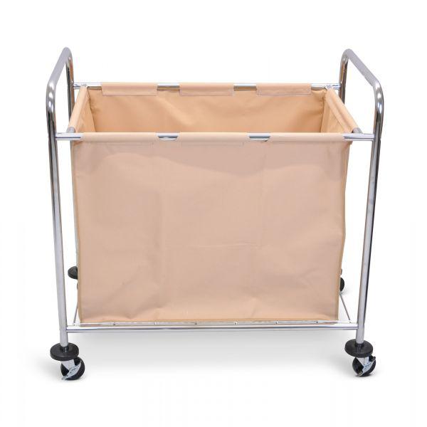 Laundry Cart W/ Steel Frame & Tan Canvas Bag. Picture 2