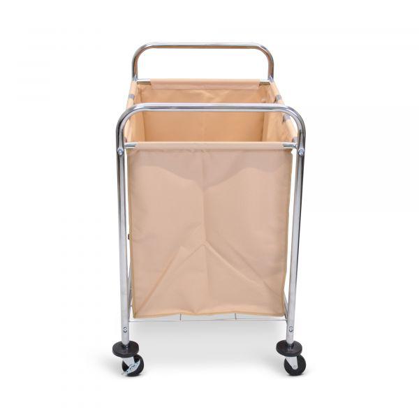 Laundry Cart W/ Steel Frame & Tan Canvas Bag. Picture 3