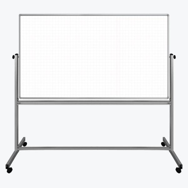 72” x 40” Mobile Magnetic Double-Sided Ghost Grid Whiteboard. Picture 1