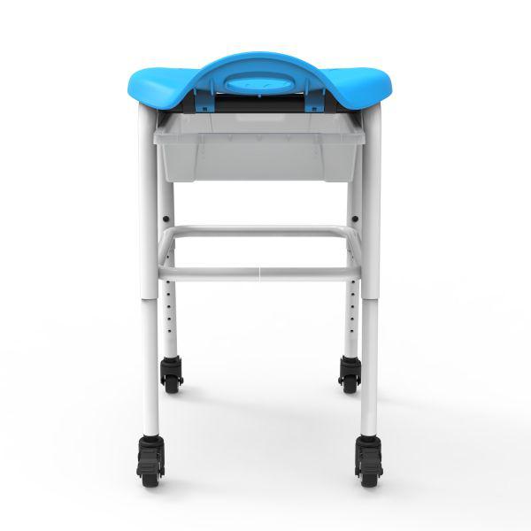 Adjustable-Height Stackable Classroom Stool with Wheels and Storage. Picture 4