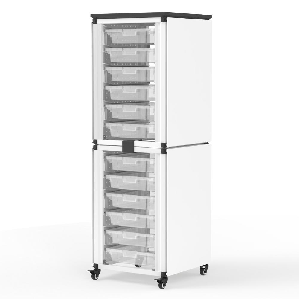 Modular Classroom Storage Cabinet - 2 stacked modules with 12 small bins. Picture 2