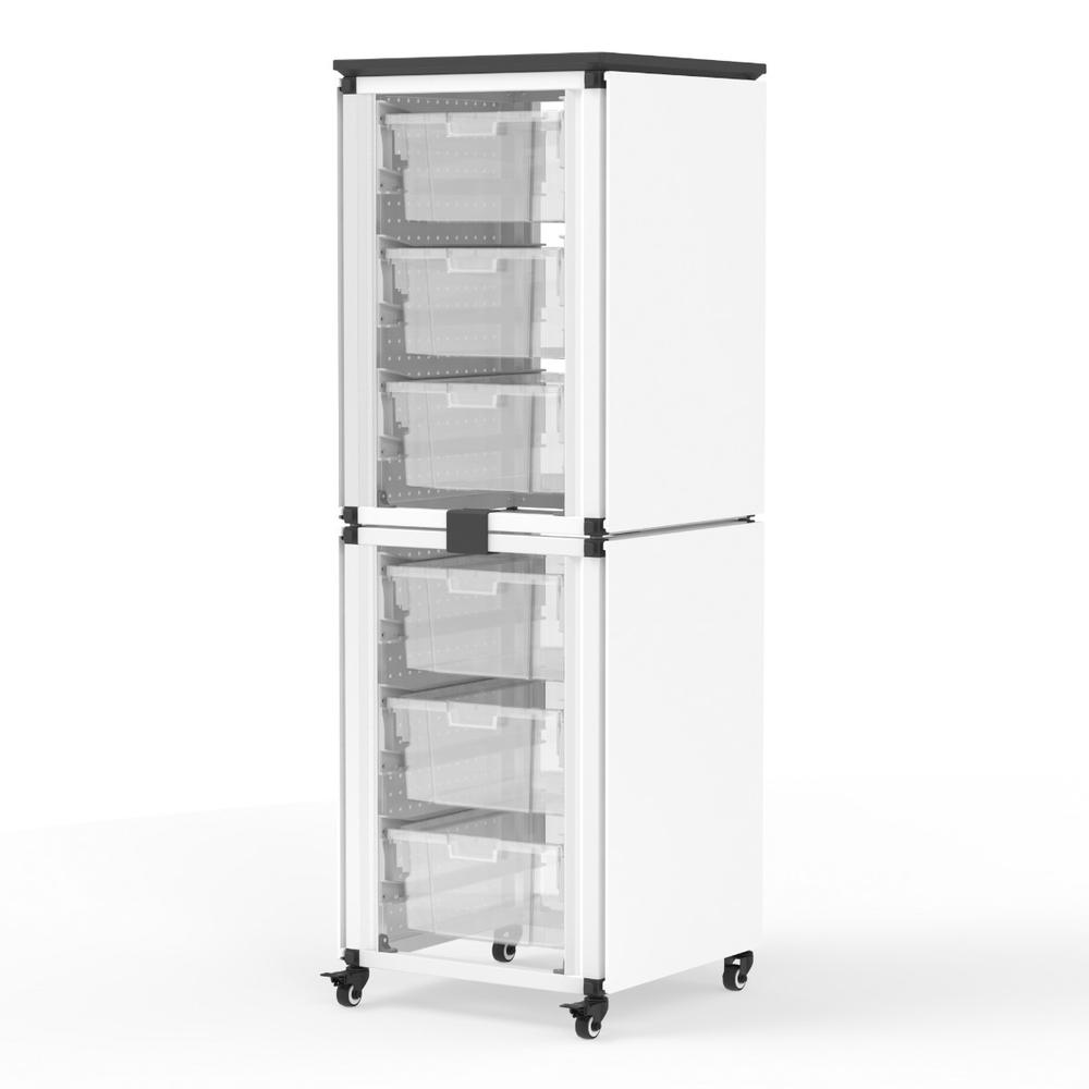 Modular Classroom Storage Cabinet - 2 stacked modules with 6 large bins. Picture 2