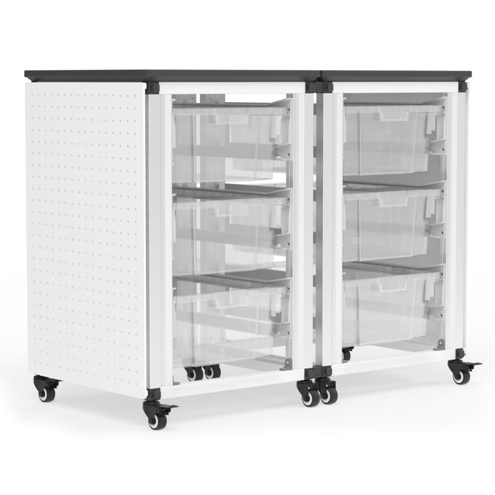 Modular Classroom Storage Cabinet - 2 side-by-side modules with 6 large bins. Picture 1