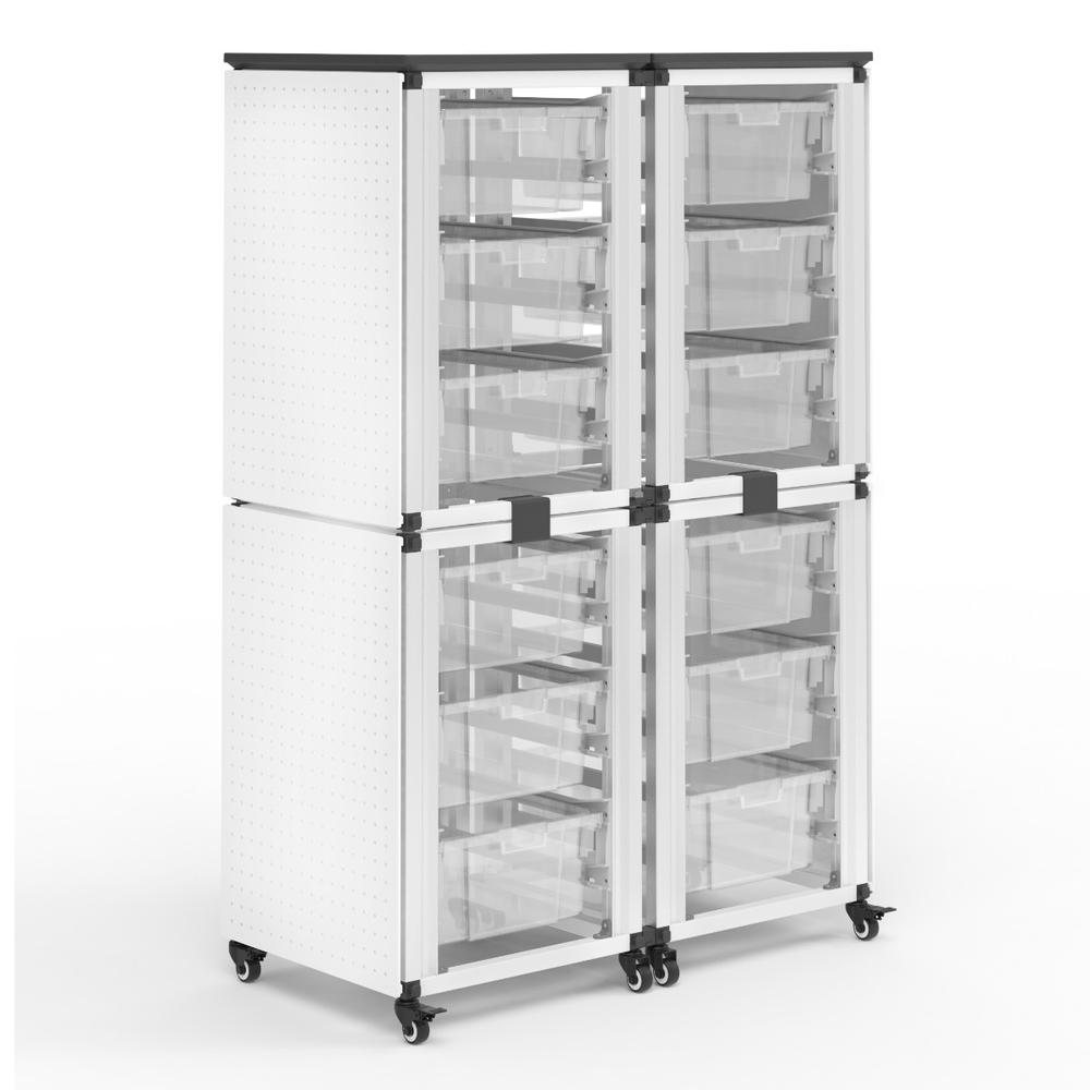 Modular Classroom Storage Cabinet - 4 stacked modules with 12 large bins. Picture 1