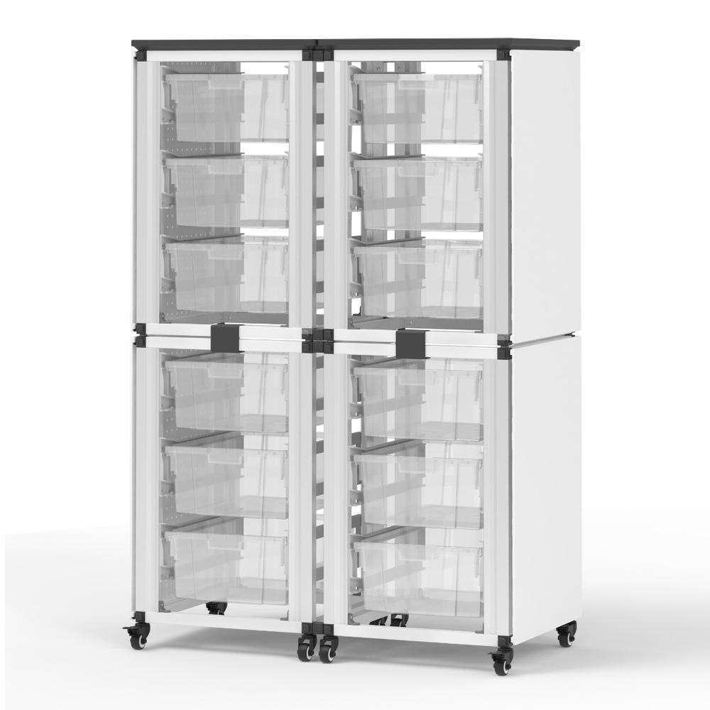 Modular Classroom Storage Cabinet - 4 stacked modules with 12 large bins. Picture 2